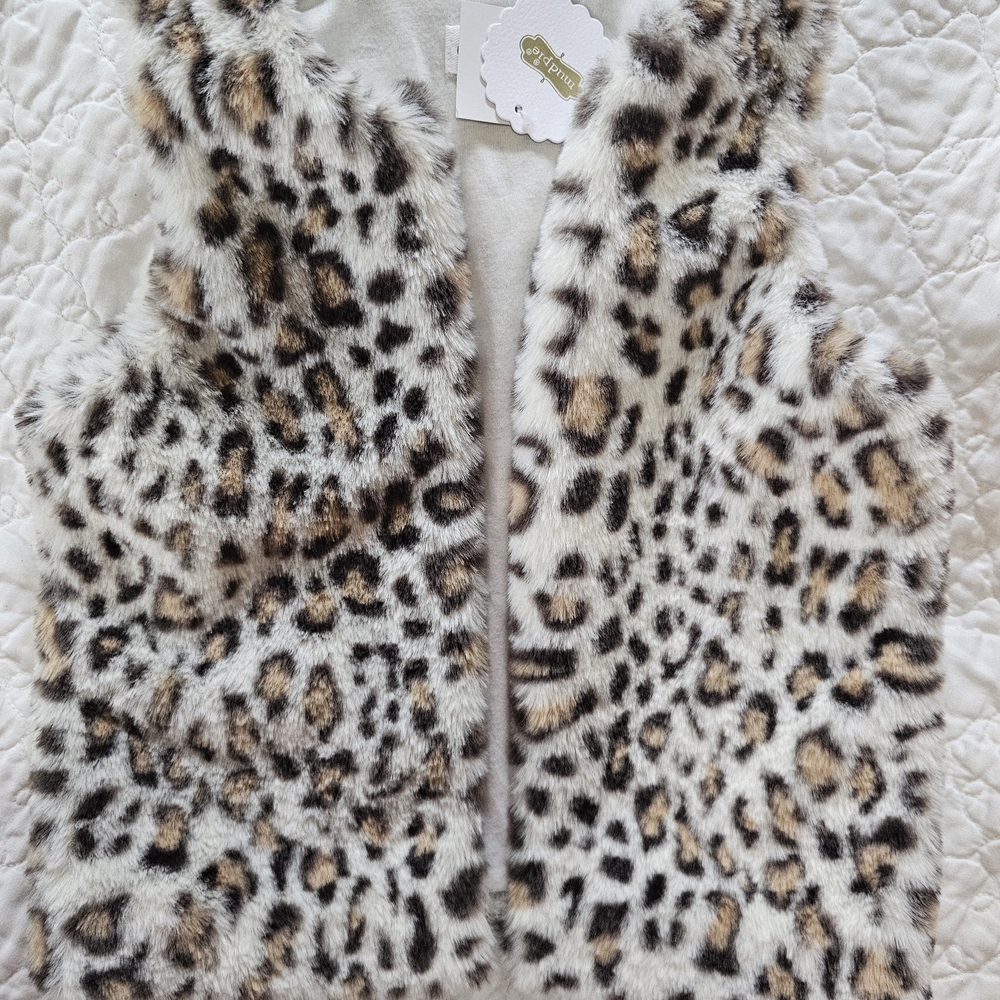 Mud Pie leopard Vest NWT, Denim Vest Girls 4t Bundle